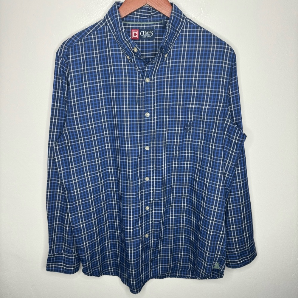 Chaps Cotton Long Sleeve Button Down Shirt Size M‎